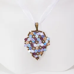 Pendant 45cm - Shea Grapes-Violet Organza - Pendant 45cm - Laiton bronze